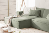 KAWOLA Sofa SAMU Ecksofa Feincord olivgrün