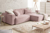 KAWOLA Sofa SAMU Ecksofa Feincord rosa