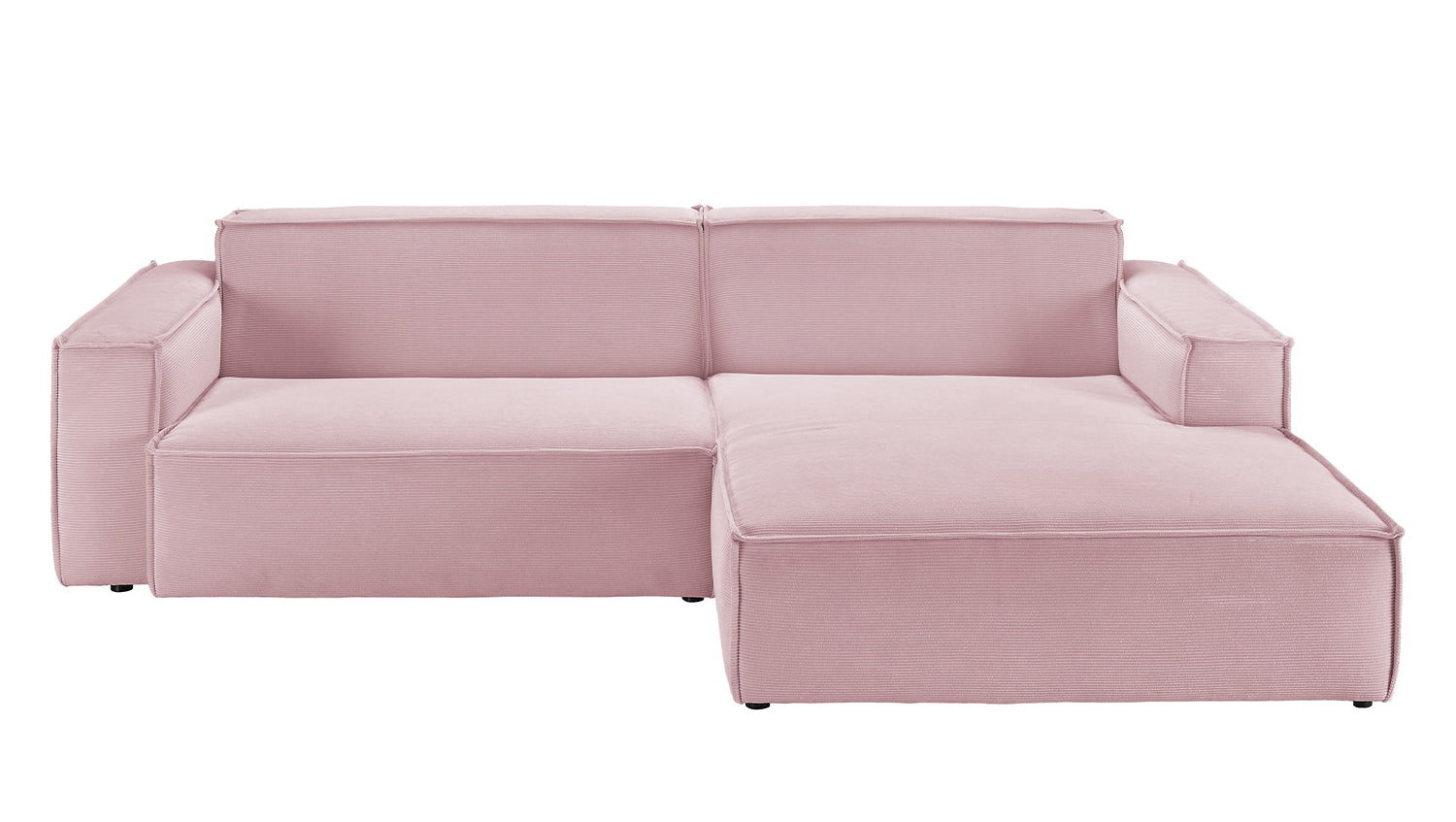 KAWOLA Sofa SAMU Ecksofa Feincord rosa
