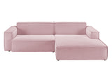 KAWOLA Sofa SAMU Ecksofa Feincord rosa