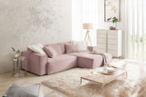 KAWOLA Sofa SAMU Ecksofa Feincord rosa, Rechts