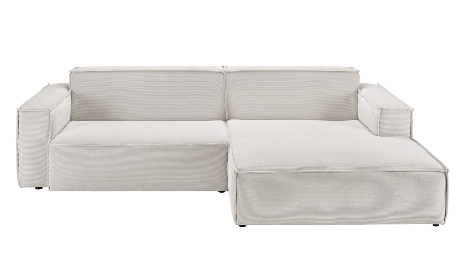 KAWOLA Sofa SAMU Ecksofa Feincord silber