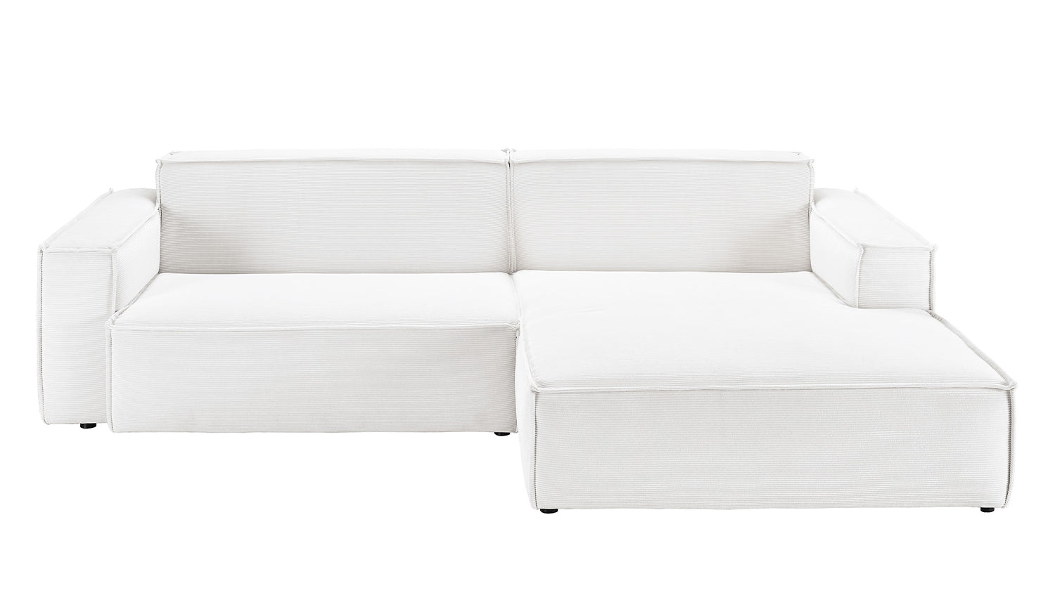 KAWOLA Sofa SAMU Ecksofa Feincord weiß