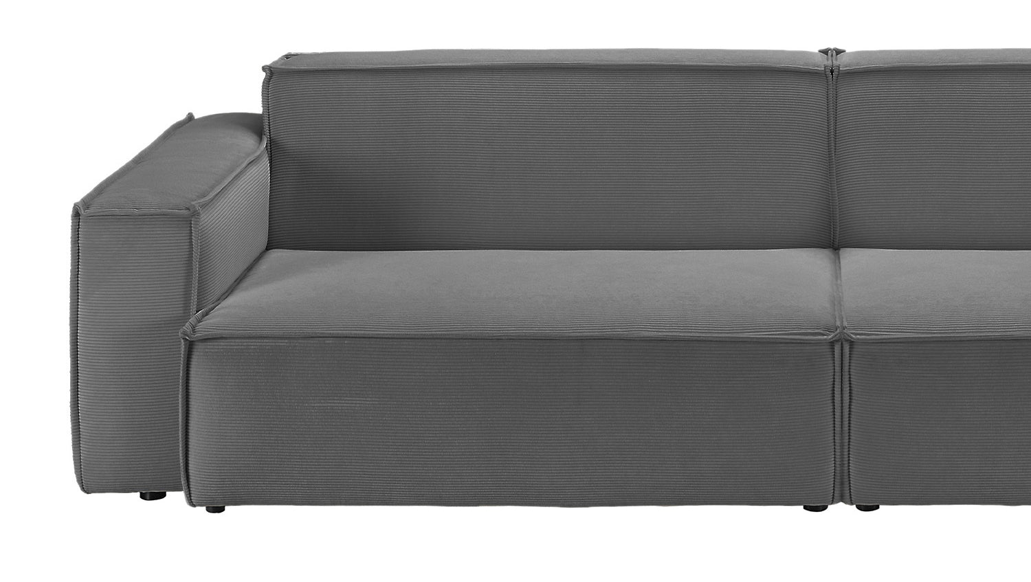 KAWOLA Sofa SAMU Feincord anthrazit