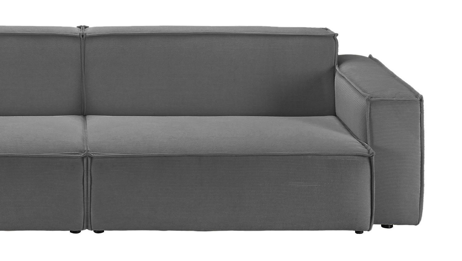 KAWOLA Sofa SAMU Feincord anthrazit