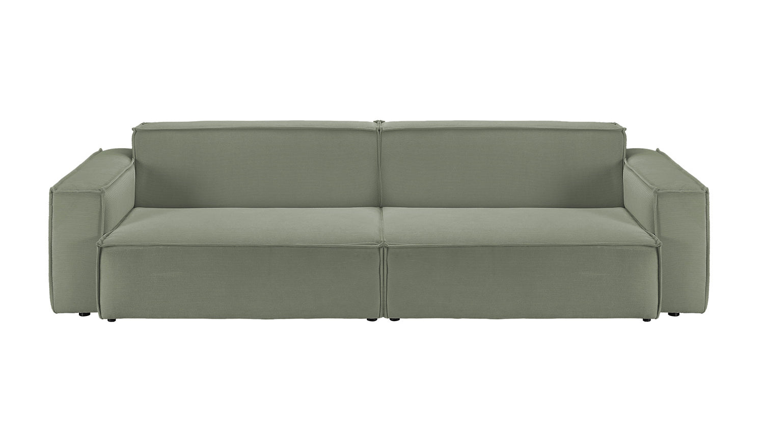 KAWOLA Sofa SAMU Feincord olivgrün