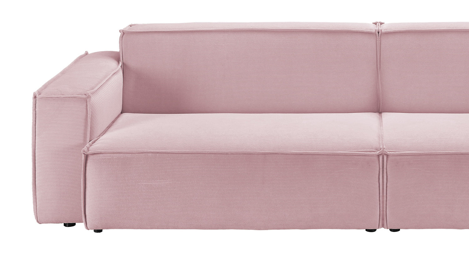 KAWOLA Sofa SAMU Feincord rosa