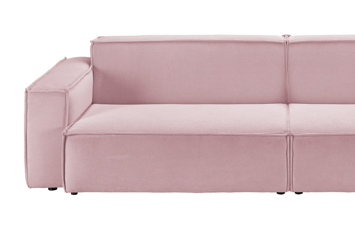 KAWOLA Sofa SAMU Feincord rosa