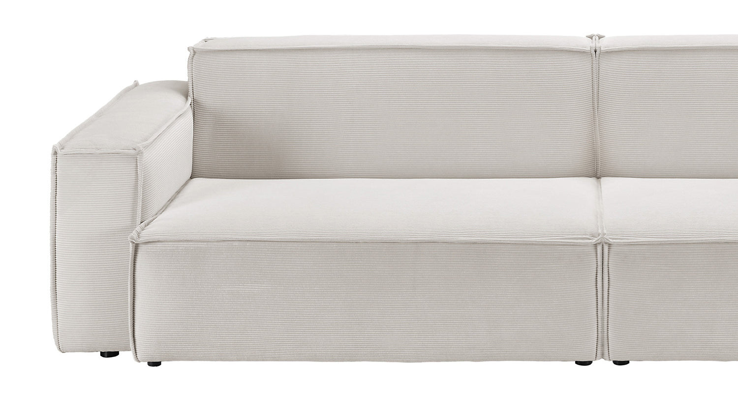 KAWOLA Sofa SAMU Feincord silber