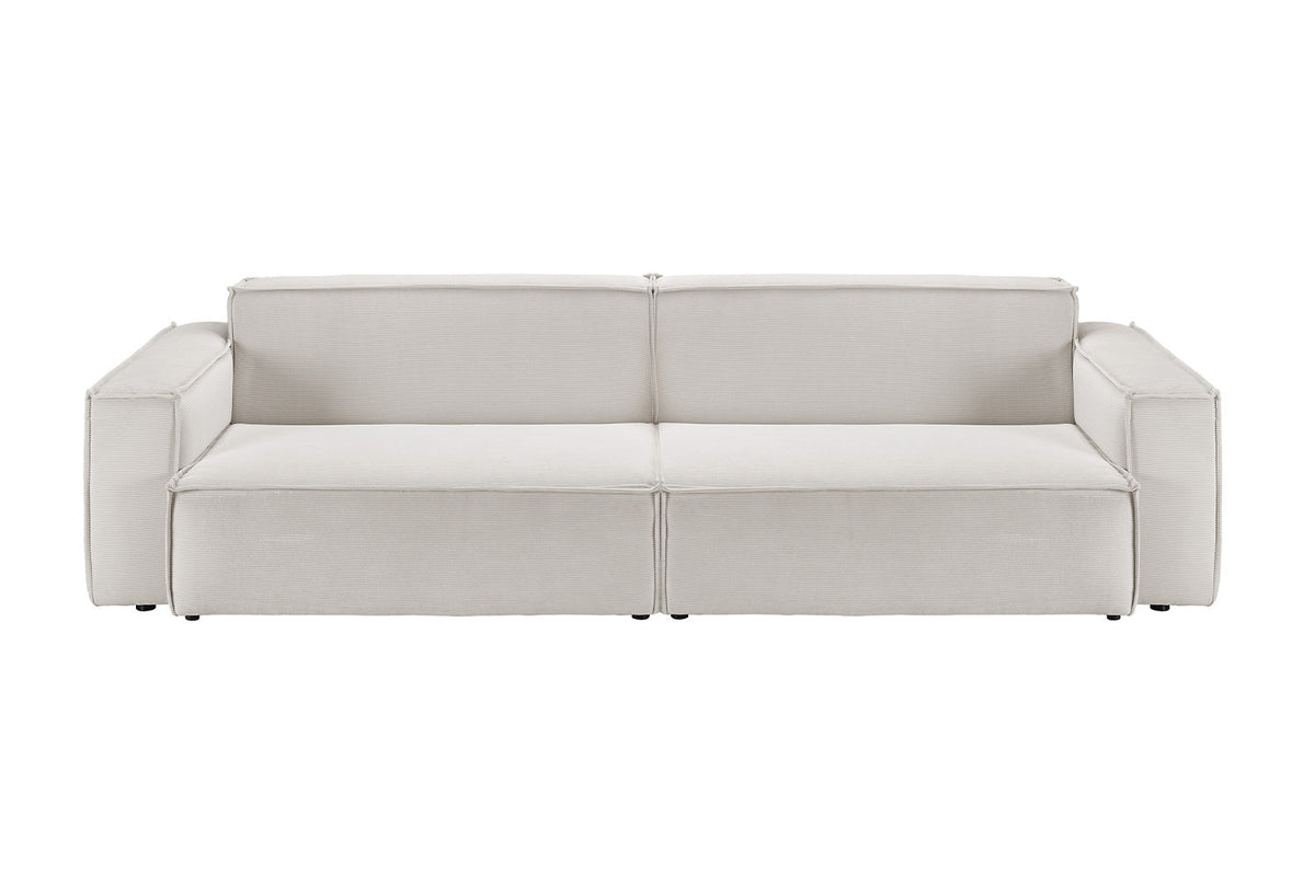 KAWOLA Sofa SAMU Feincord silber, 3-Sitzer