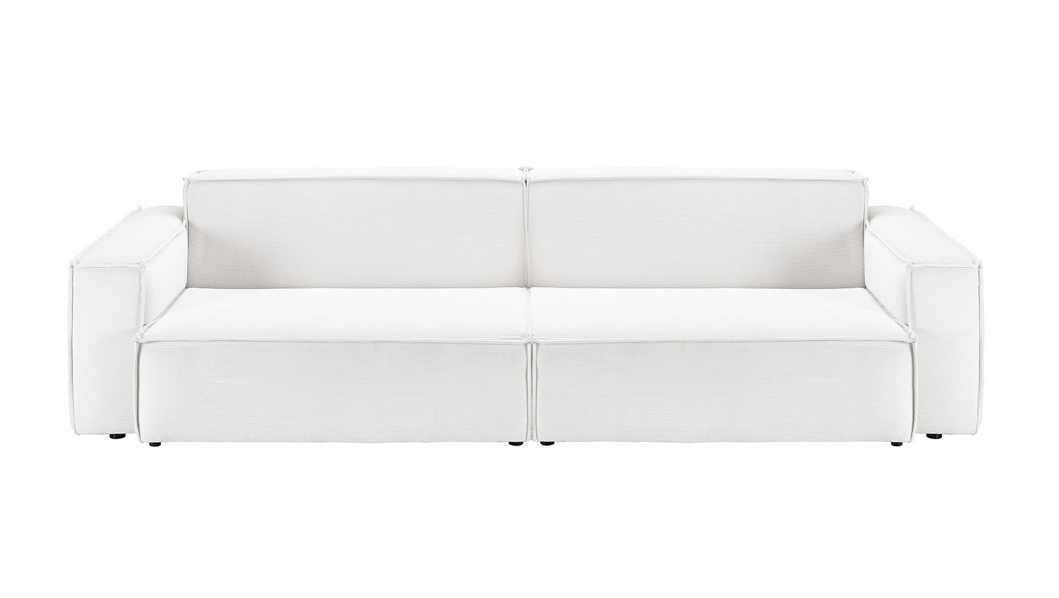 KAWOLA Sofa SAMU Feincord weiß, 3-Sitzer