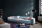 KAWOLA Sofa SAMU Riesensofa Stoff hellblau