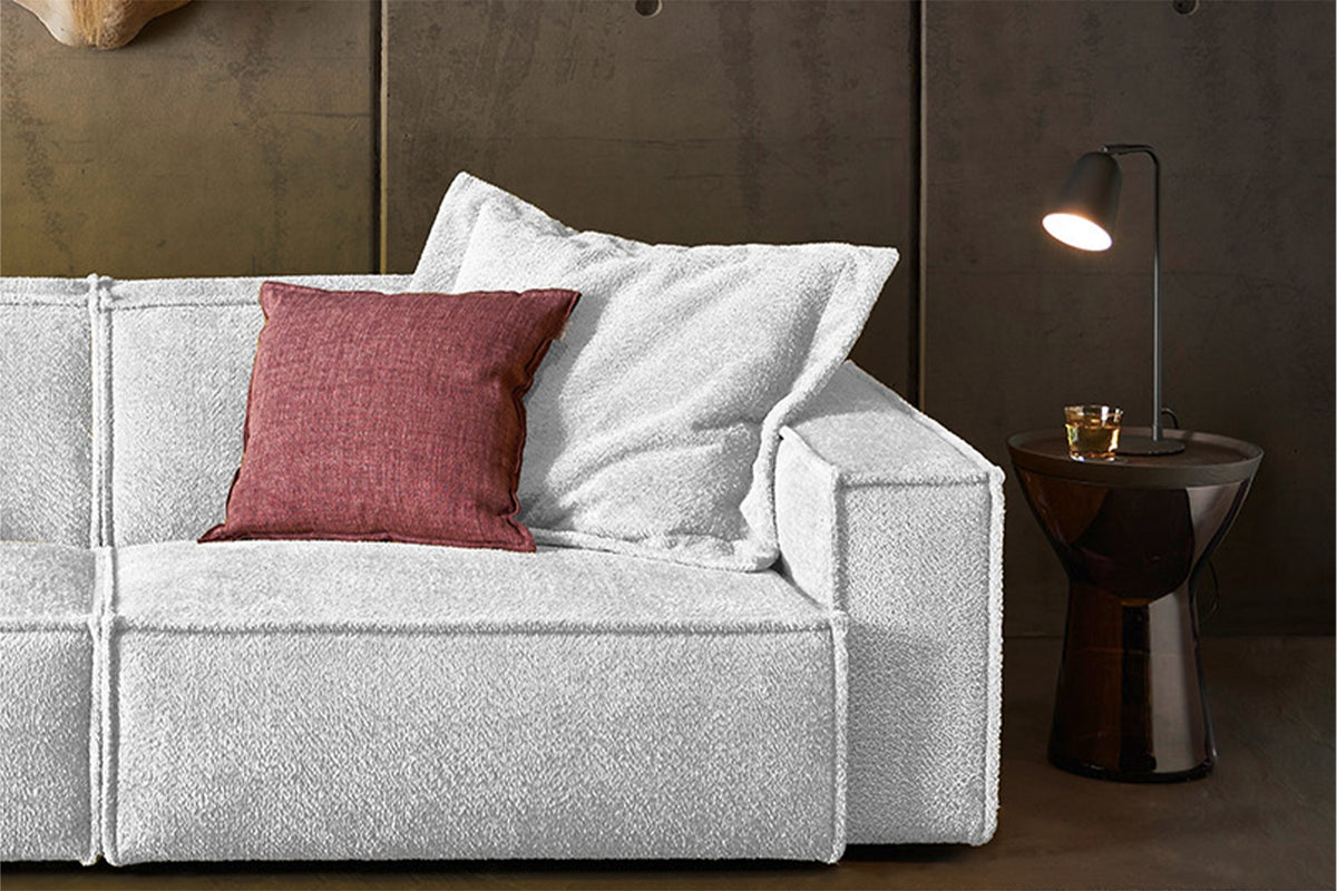 KAWOLA Sofa SAMU Stoff hellgrau