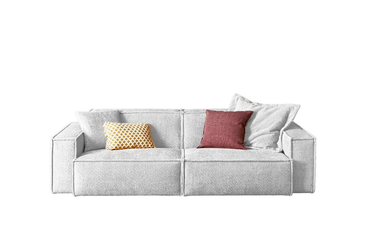 KAWOLA Sofa SAMU Stoff hellgrau