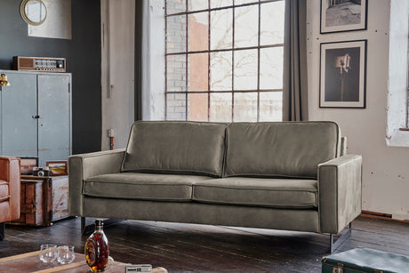KAWOLA Sofa VILNIUS Lederfaserstoff anthrazit, 3-Sitzer