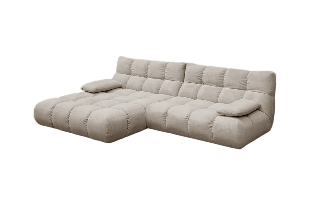 KAWOLA Sofa VIVIEN Ecksofa Feincord beige