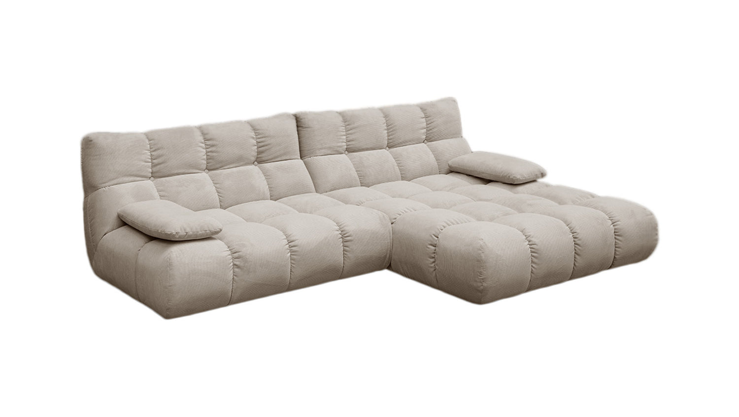 KAWOLA Sofa VIVIEN Ecksofa Feincord beige