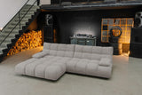 KAWOLA Sofa VIVIEN Ecksofa Feincord grau