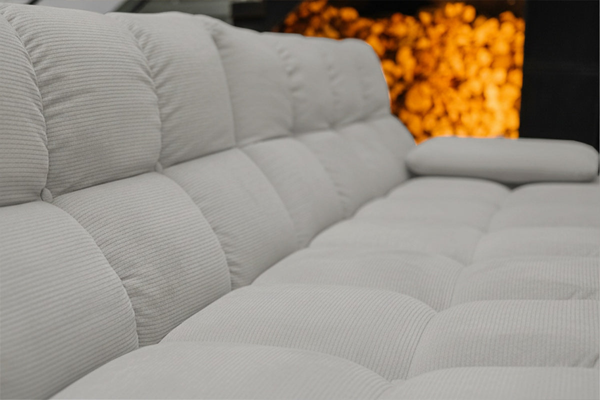 KAWOLA Sofa VIVIEN Ecksofa Feincord grau