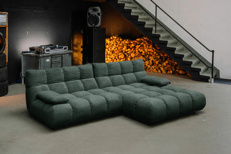 KAWOLA Sofa VIVIEN Ecksofa Feincord grün, Rechts