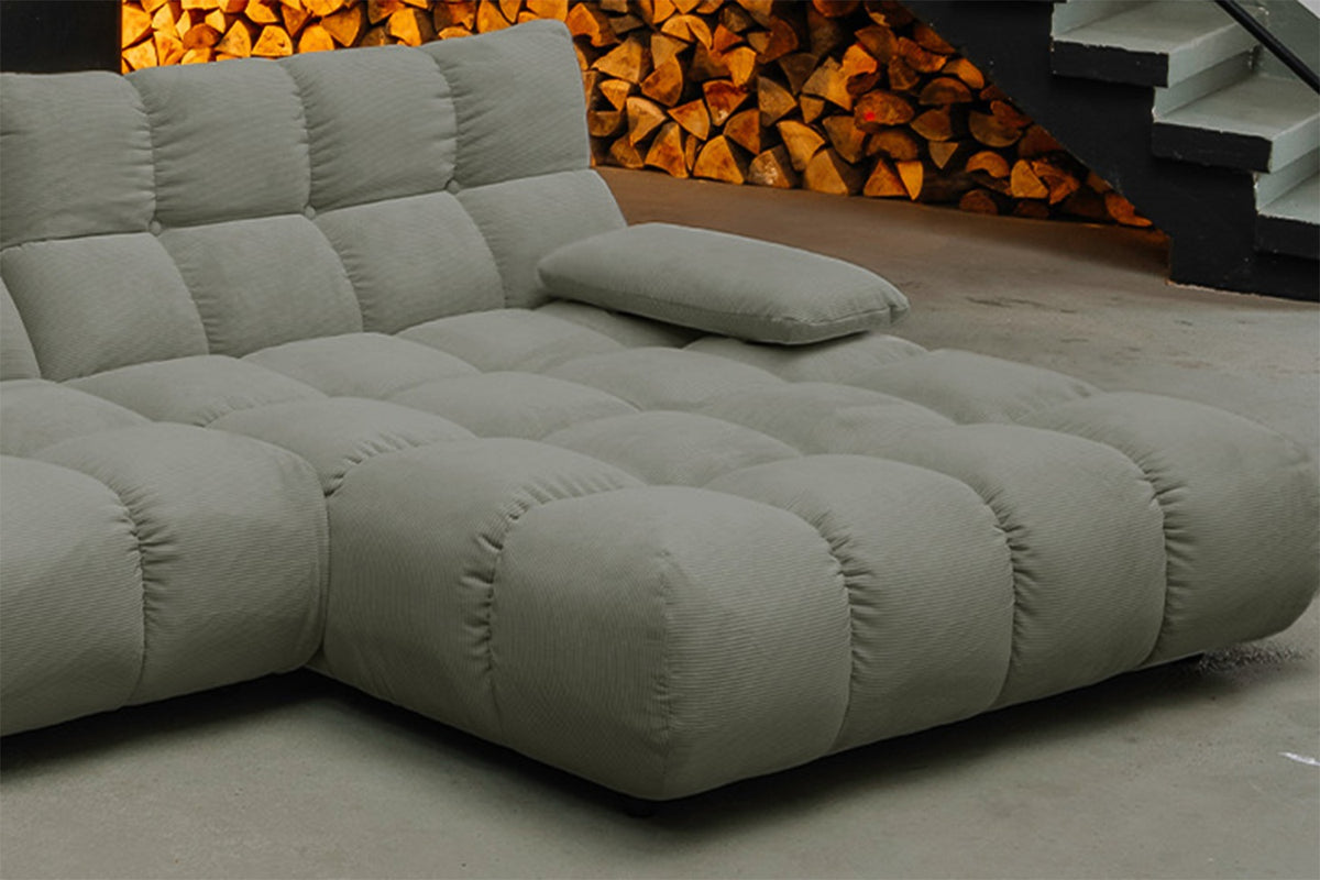KAWOLA Sofa VIVIEN Ecksofa Feincord olivgrün