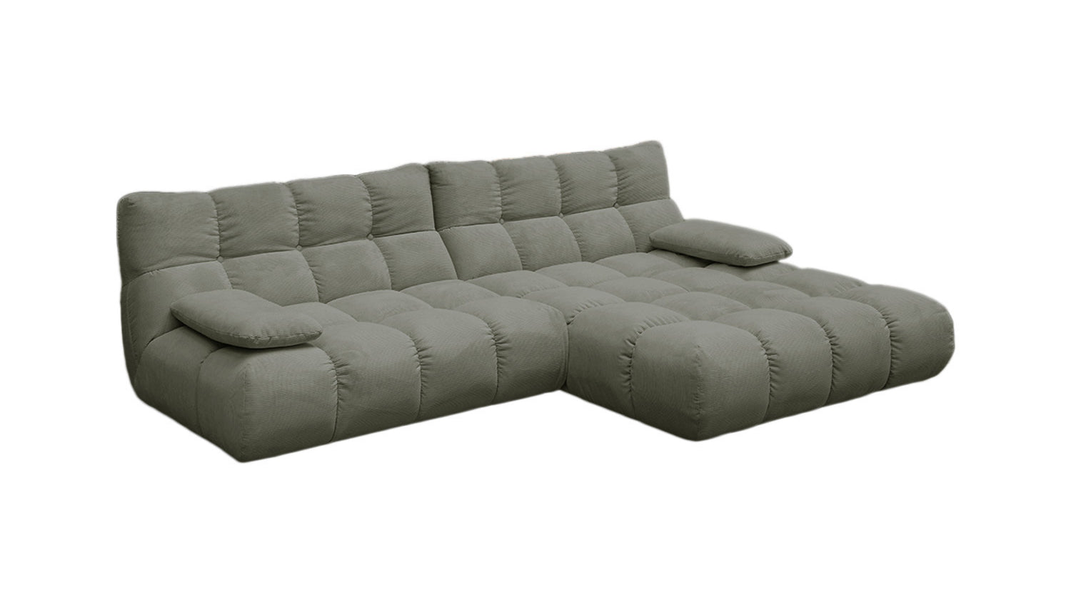 KAWOLA Sofa VIVIEN Ecksofa Feincord olivgrün