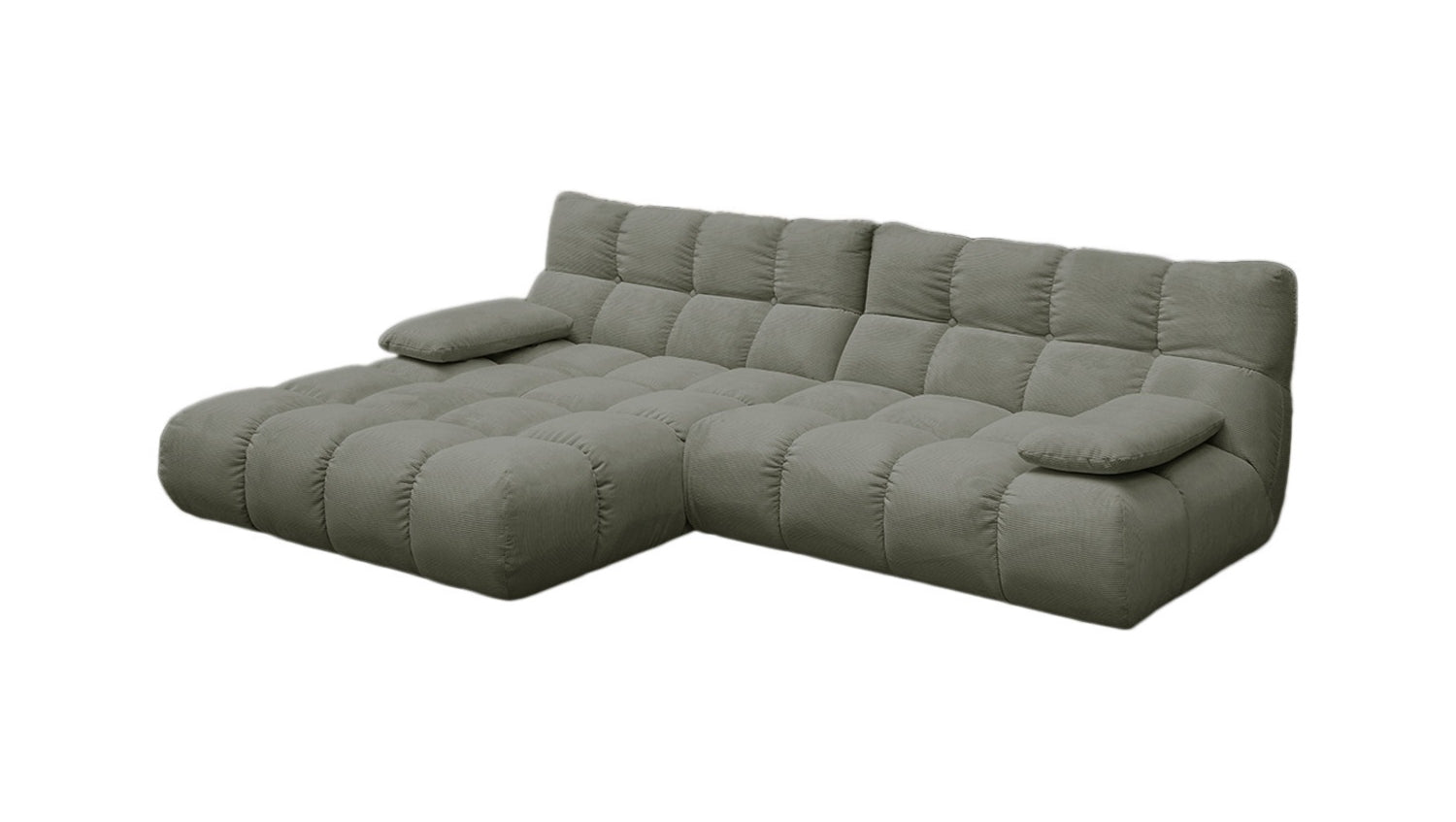 KAWOLA Sofa VIVIEN Ecksofa Feincord olivgrün