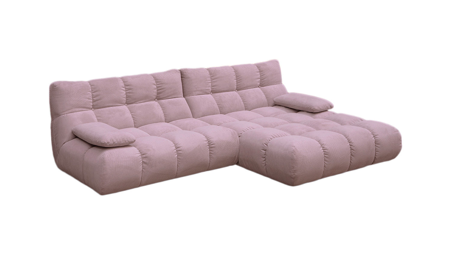 KAWOLA Sofa VIVIEN Ecksofa Feincord rosa