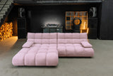 KAWOLA Sofa VIVIEN Ecksofa Feincord rosa