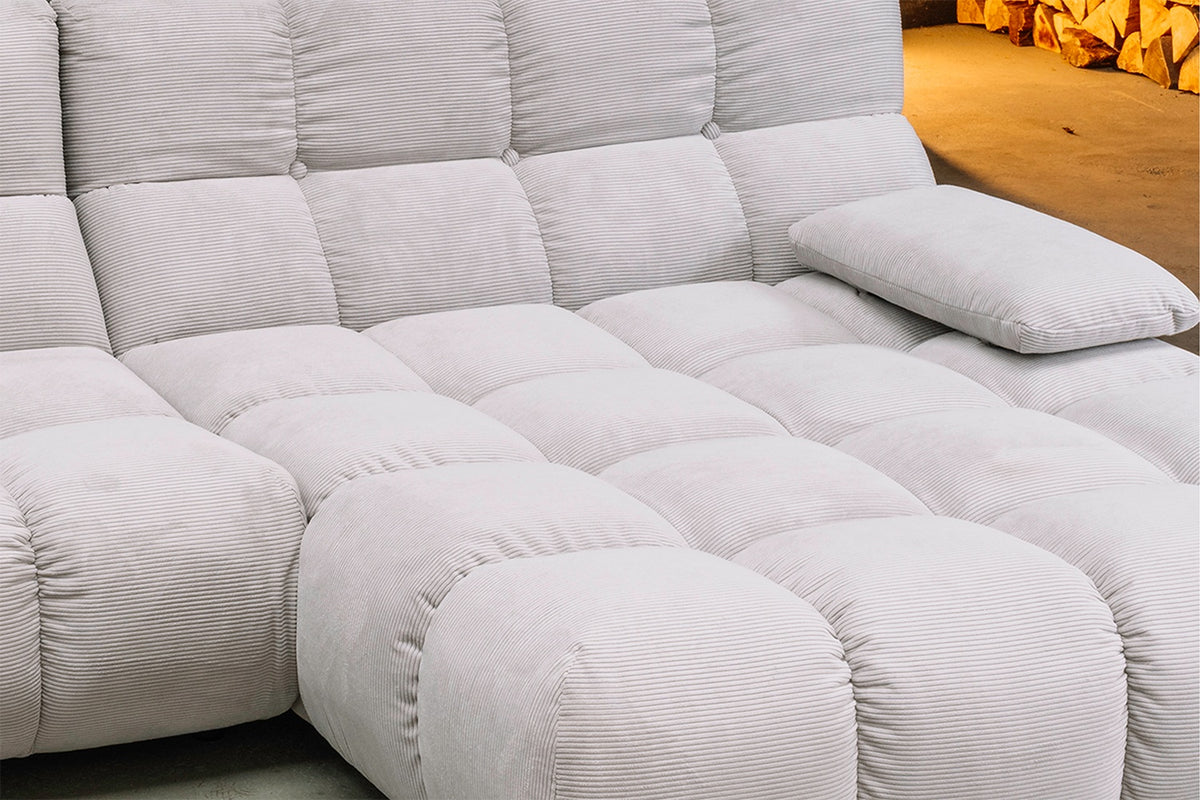 KAWOLA Sofa VIVIEN Ecksofa Feincord silber