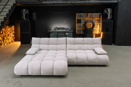 KAWOLA Sofa VIVIEN Ecksofa Feincord silber