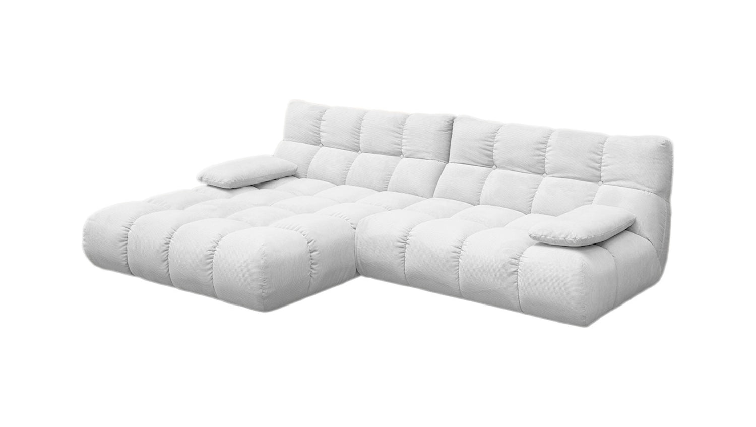 KAWOLA Sofa VIVIEN Ecksofa Feincord weiß