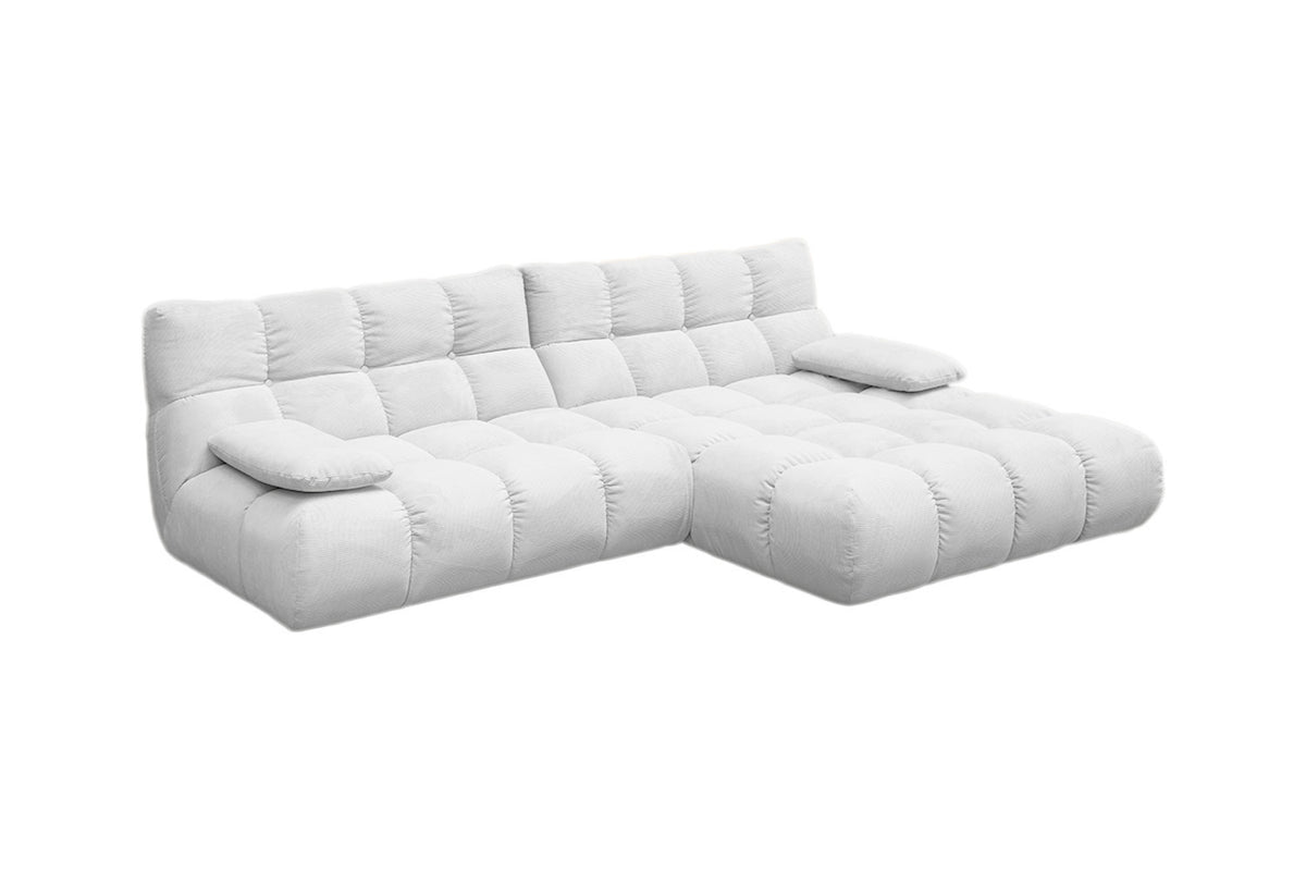 KAWOLA Sofa VIVIEN Ecksofa Feincord weiß