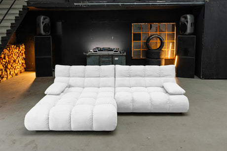 KAWOLA Sofa VIVIEN Ecksofa Feincord weiß