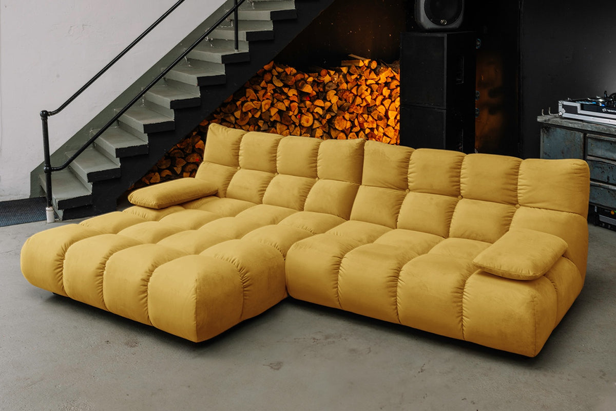 KAWOLA Sofa VIVIEN Ecksofa Velvet curry