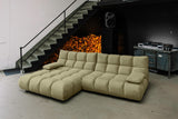 KAWOLA Sofa VIVIEN Ecksofa Velvet oliv, Links