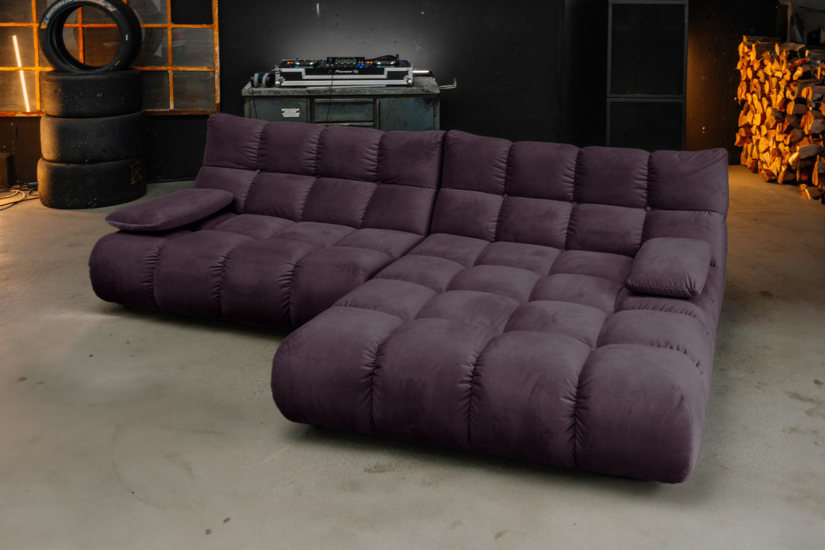 KAWOLA Sofa VIVIEN Ecksofa Velvet purple