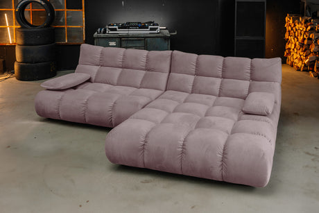 KAWOLA Sofa VIVIEN Ecksofa Velvet roségrau