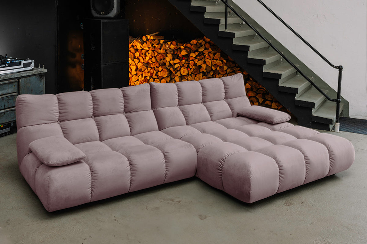 KAWOLA Sofa VIVIEN Ecksofa Velvet roségrau