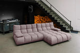 KAWOLA Sofa VIVIEN Ecksofa Velvet roségrau, Rechts