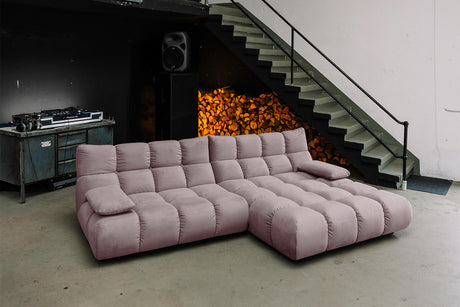 KAWOLA Sofa VIVIEN Ecksofa Velvet roségrau, Rechts