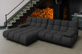 KAWOLA Sofa VIVIEN Ecksofa Velvet schwarz