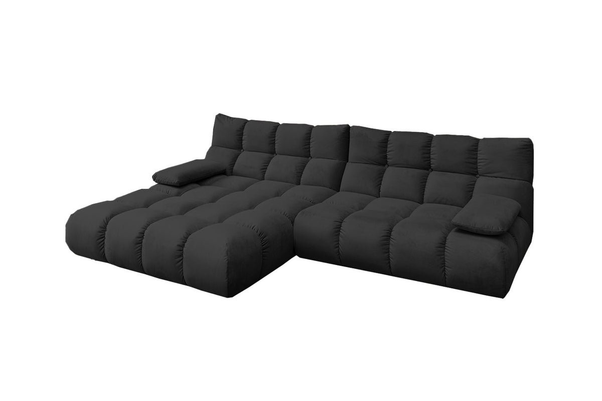 KAWOLA Sofa VIVIEN Ecksofa Velvet schwarz