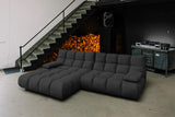 KAWOLA Sofa VIVIEN Ecksofa Velvet schwarz, Links