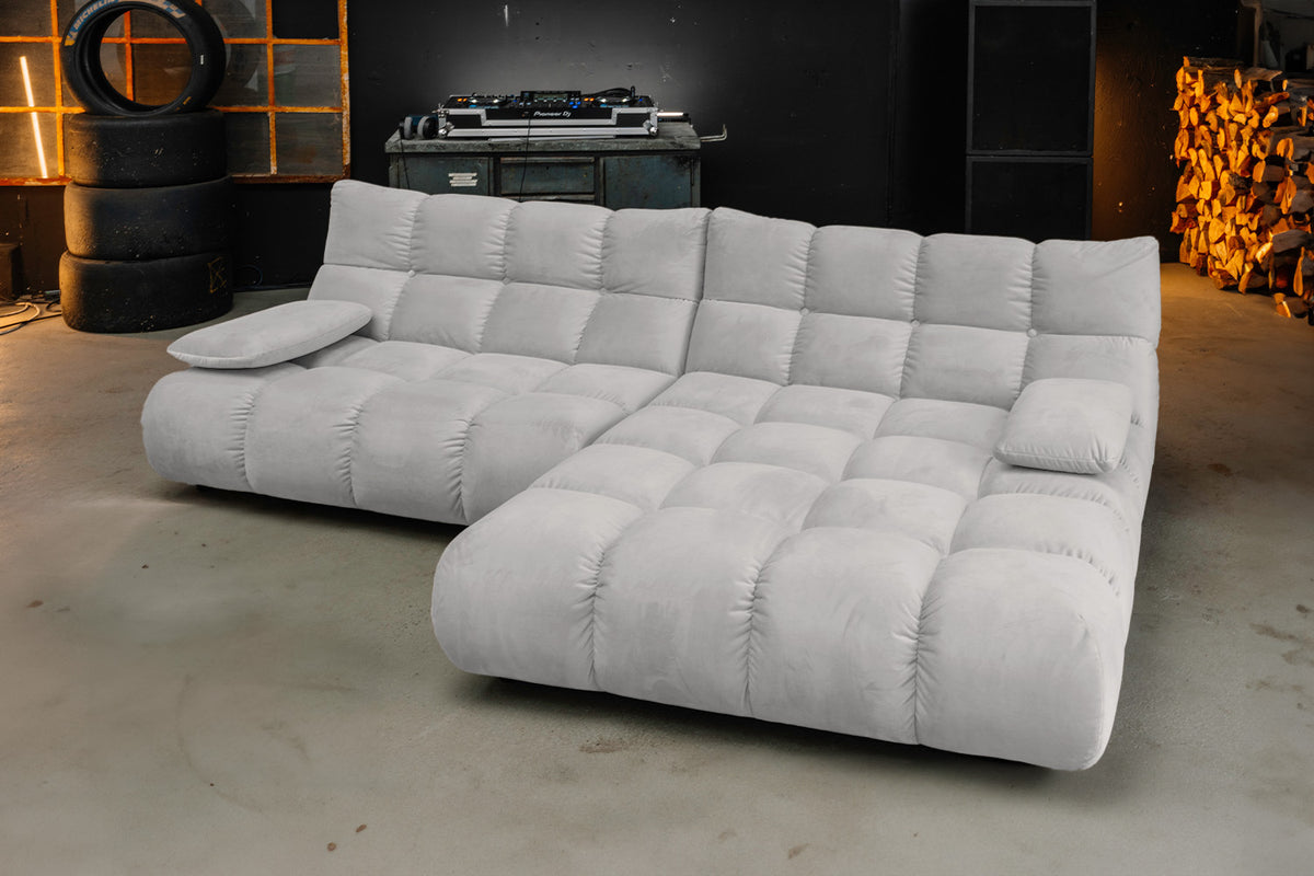 KAWOLA Sofa VIVIEN Ecksofa Velvet silber
