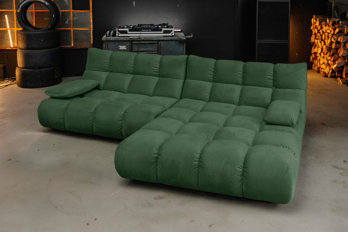KAWOLA Sofa VIVIEN Ecksofa Velvet smaragd