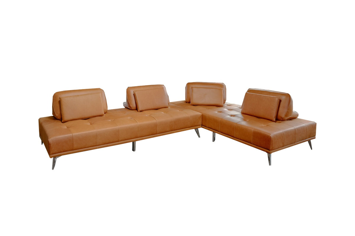 KAWOLA Sofa WIOLO Ecksofa Leder cognac