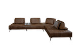 KAWOLA Sofa WIOLO Ecksofa Leder dunkelbraun