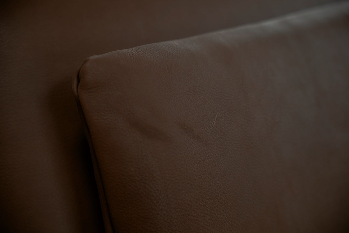 KAWOLA Sofa WIOLO Ecksofa Leder mit Hocker dunkelbraun