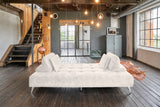 KAWOLA Sofa WIOLO Ecksofa velvet mit Hocker cremeweiß